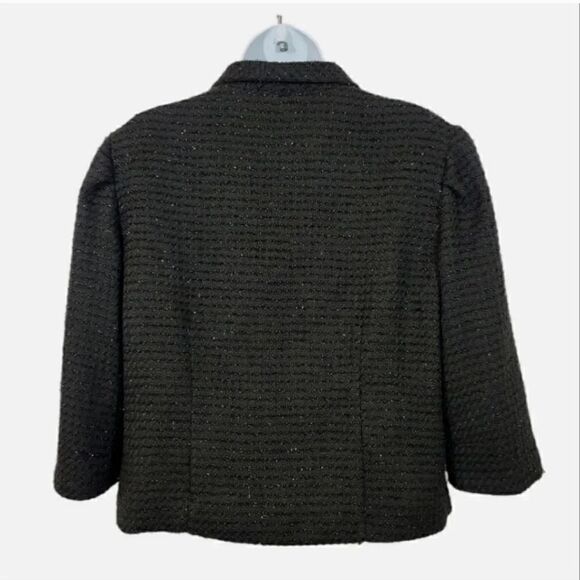 Kinder Aggugini Retro Iridescent Tweed Button Down Black Blazer Jacket Size L - Picture 5 of 10
